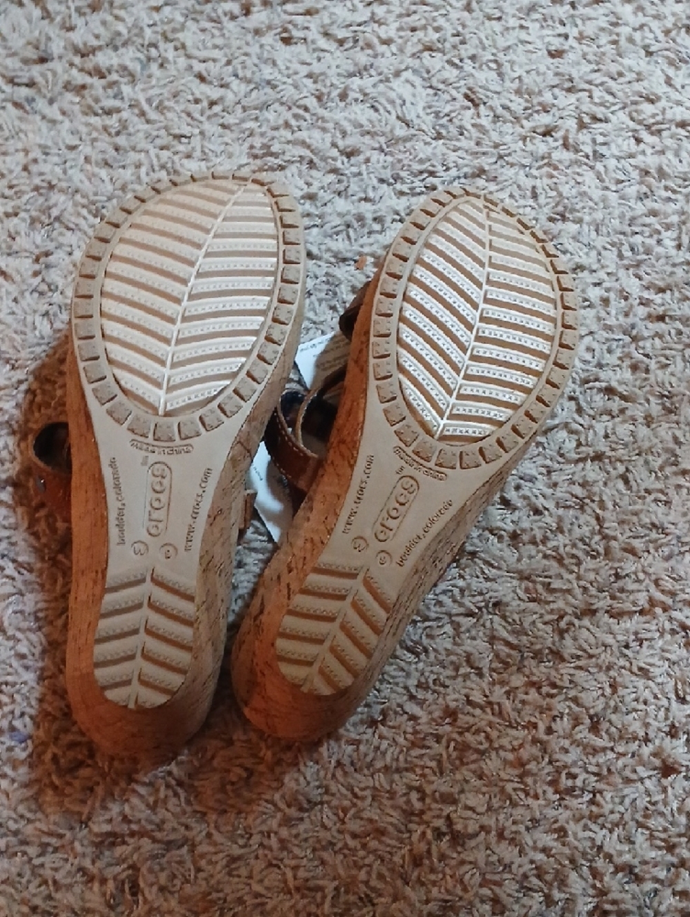CROCS Brown Multi-Strap Slide Sandals - Picture 4 of 8